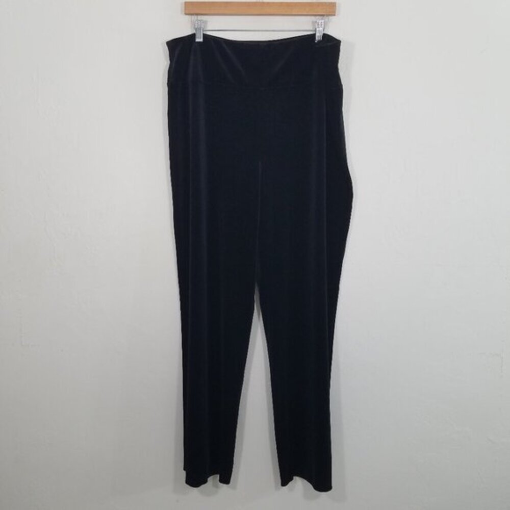 J. Jill Wearever Collection Smooth-Fit Full Leg Pants Stretch Black Size XL